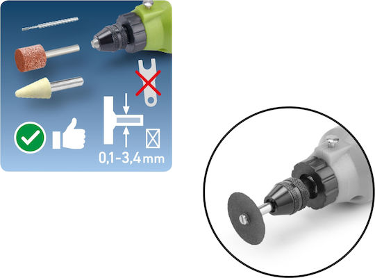 Keyless Chuck Extol Craft 404192 ⌀0.1-3.4mm M8×0.75