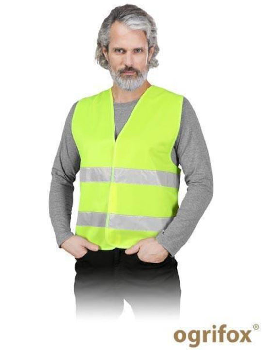 Raw-Pol Vesta de Lucru Impermeabilă pentru Bărbați cu Benzi Reflectorizante Galbenă
