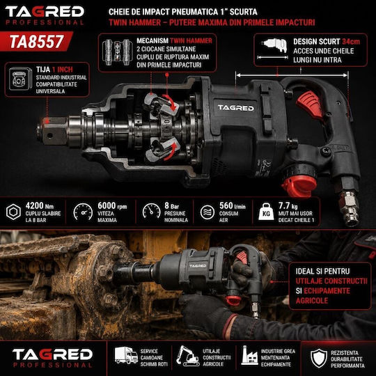 Tagred TA8557 Αερόκλειδο 1" με Μέγιστη Ροπή 428.27kgm