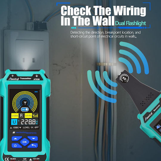 Locator At838 Abestop Circuit Locator Multimeter Function Underground Ψηφιακός Ανιχνευτής Καλωδίων