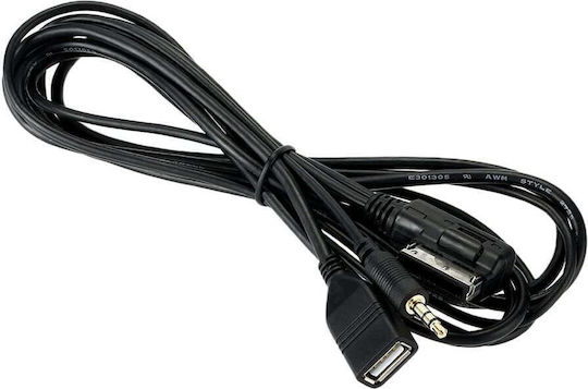 Cablu adaptor Ami Mmi Usb Aux Jack 3.5 Mm Audi A3 S4 A5 S5 A6 S6 A7 A8 Q5 Q7 R8 Seat Skoda Vw