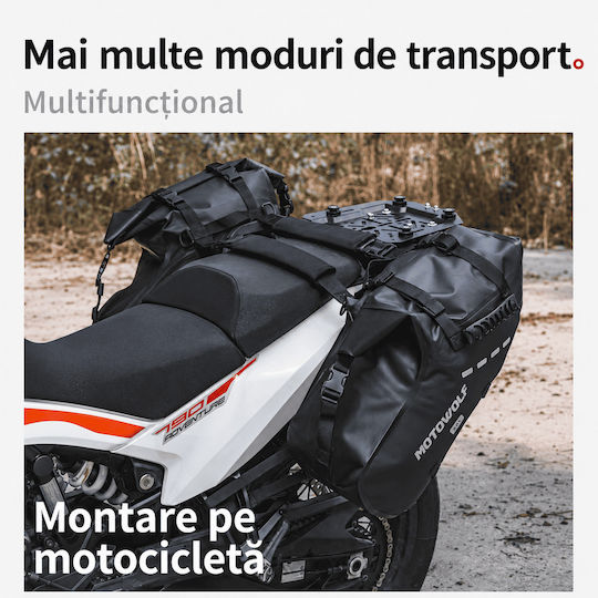 Motowolf Set de saci de șa pentru motocicletă 28lt în culoare neagră