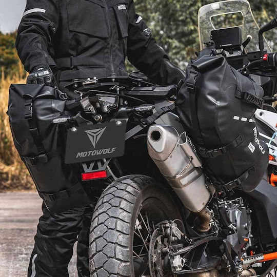 Motowolf Set de saci de șa pentru motocicletă 28lt în culoare neagră