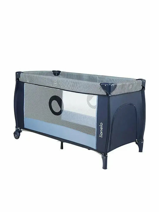 Lionelo Patut Pliabil Cu 2 Nivele Cu Masă De Schimbat Scutece Și Saltea Albastru 60x120cm