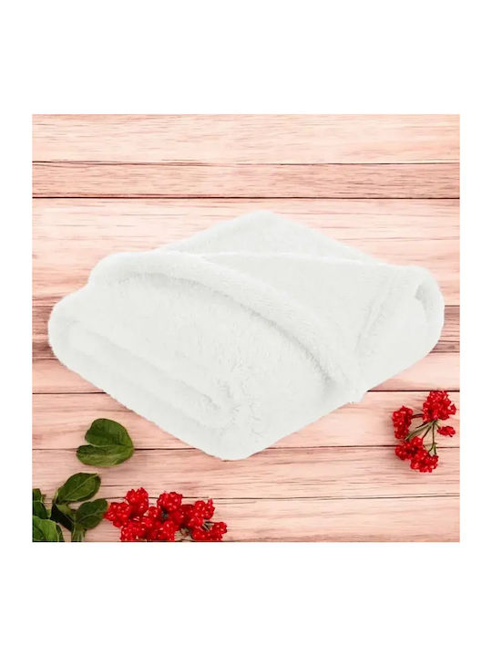 Qmini Nursery Swaddling Blanket Fleece White 75x100cm