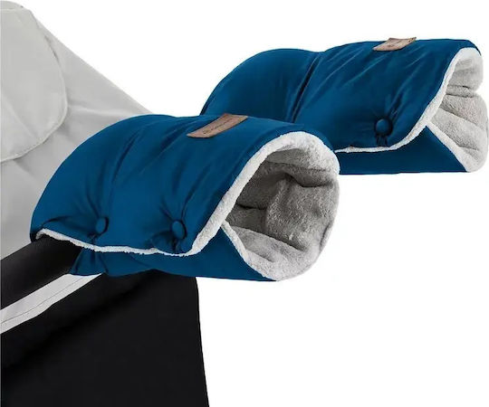 Petite & Mars Stroller Footmuff Waterproof Blue with Fleece Lining 100x48cm