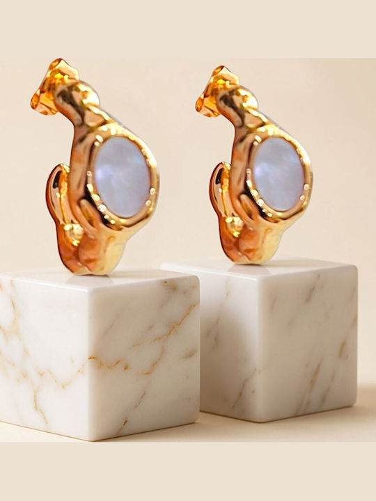 Touch Earrings Hoops Made of Gold Plated Steel 10 721 Gold