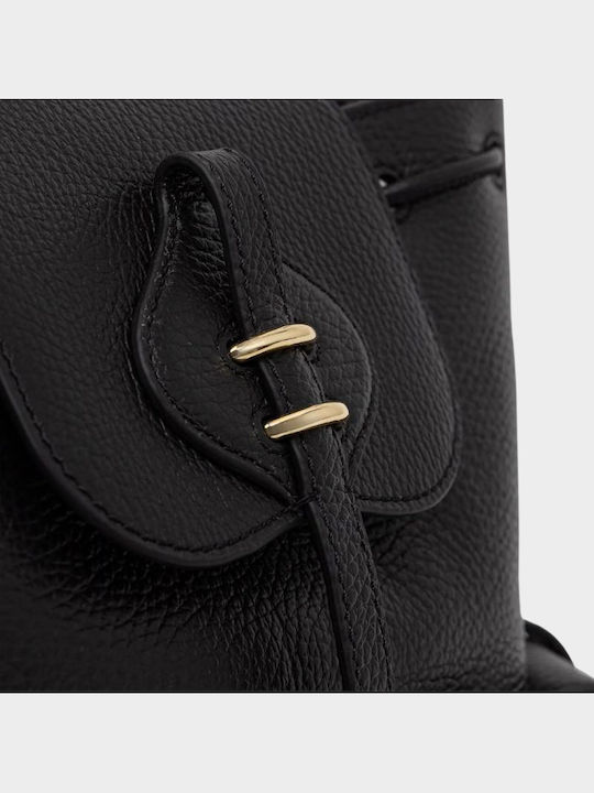 Women's Black Leather Backpack