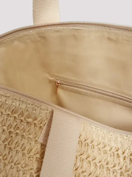 Ysabel Mora Korbtasche Strandtasche Creme