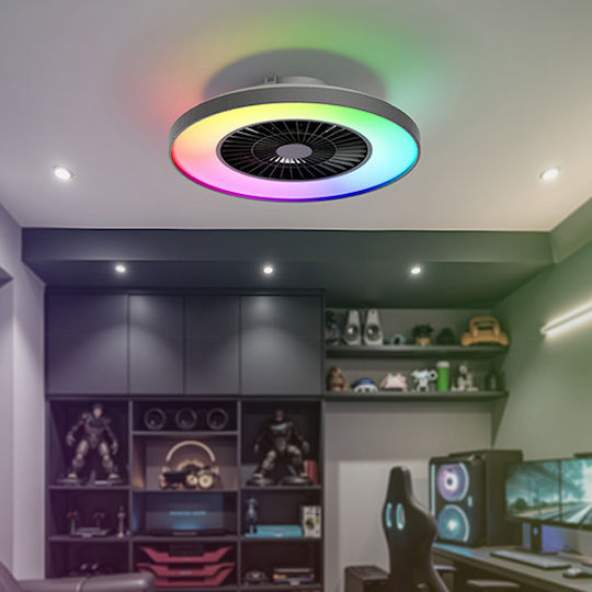 123led Plafonieră 60.4cm cu Lumină Albă / Neagră