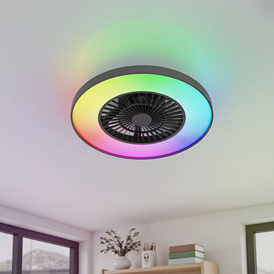 123led Plafonieră 60.4cm cu Lumină Albă / Neagră