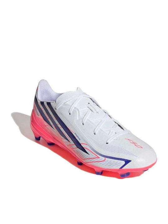 adidas F50 Hyperfast League FG Football Shoes with Cleats White