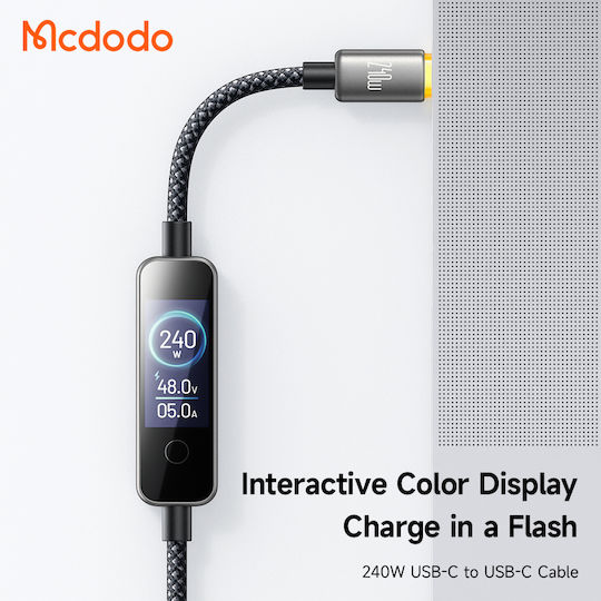 Mcdodo Кабел USB-C мъжки - USB-C 240W Черен 1.2m