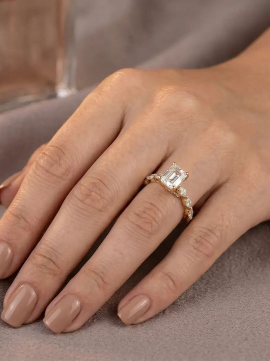 Inel Din Aur 9 Carate Cu Zircon