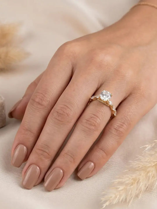 Inel Din Aur 9 Carate Cu Zircon