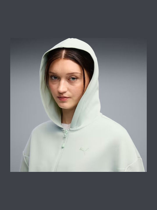 PUMA Puma Tech Sense Cropped Women's Hoodie Sweatshirt with Hood Créme De Mint
