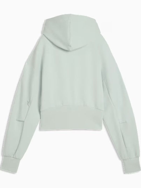 Puma Tech Sense Cropped Women's Hoodie Sweatshirt with Hood Créme De Mint
