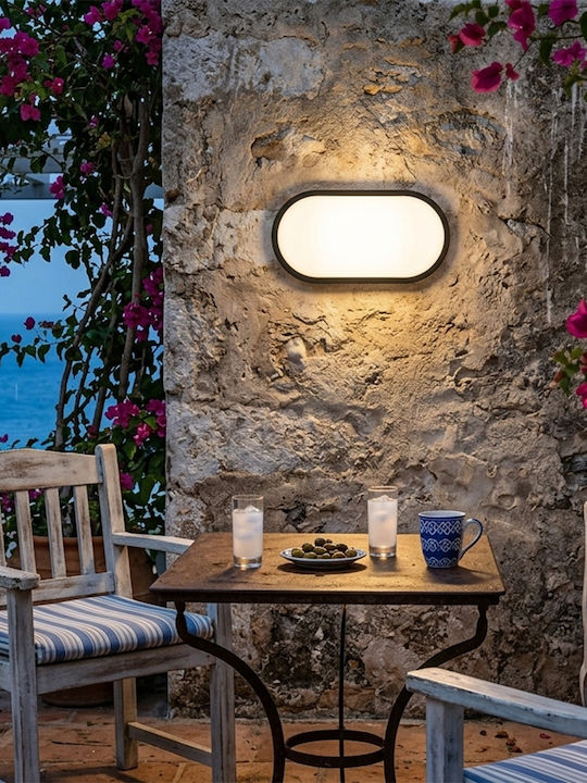 Keskor Iluminat Exterior Montat Pe Perete Led Încorporat 24W Cu Lumină Alb Cald 26.5x6x14.5cm