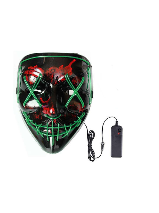 Halloween Mască LED Neon Electroluminescentă Sârmă Luminoasă Mască Horror Purge Verde