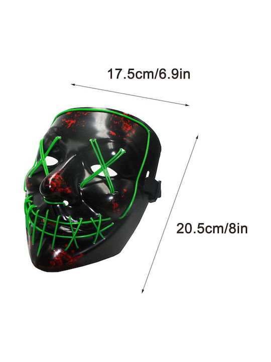 Halloween Mască LED Neon Electroluminescentă Sârmă Luminoasă Mască Horror Purge Verde