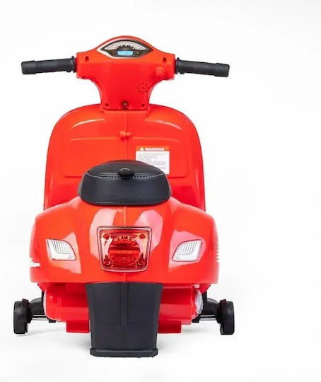 Motocicletă Pentru Copii Vespa Electrică 6 Volți Roșie Pentru 3+ Ani