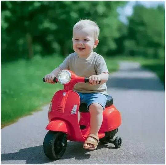 Motocicletă Pentru Copii Vespa Electrică 6 Volți Roșie Pentru 3+ Ani