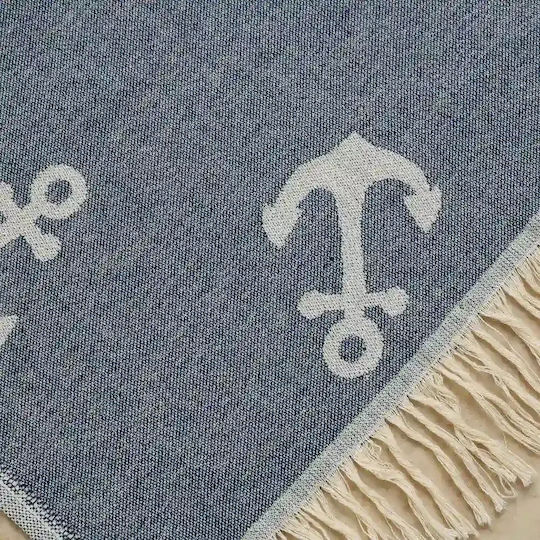 Borea Strandtuch Pareo Baumwolle Beige mit Fransen 160x90cm