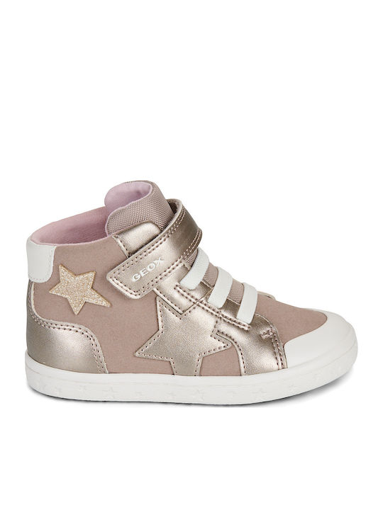 B Gisli Kids Sneakers High Anatomic with Hoop & Loop Closure Gold