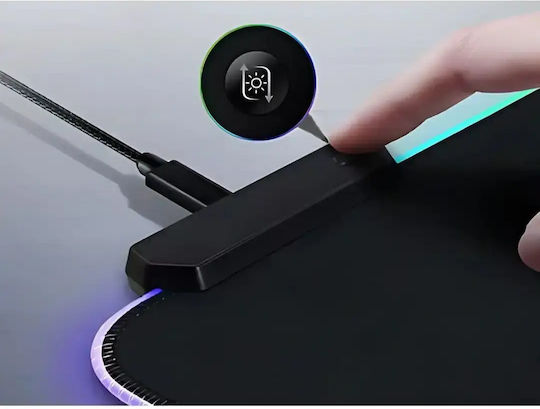 Verk Group Gaming Mauspad XXL (800mm) mit RGB-Beleuchtung über USB