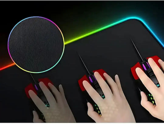 Verk Group Gaming Mauspad XXL (800mm) mit RGB-Beleuchtung über USB