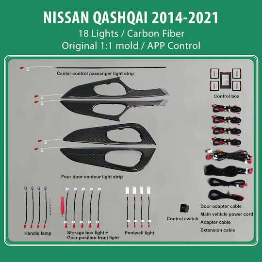 Digital IQ Interior Hidden Ambient Lighting DIG AMBIENT Nissan Qashqai II (CF)