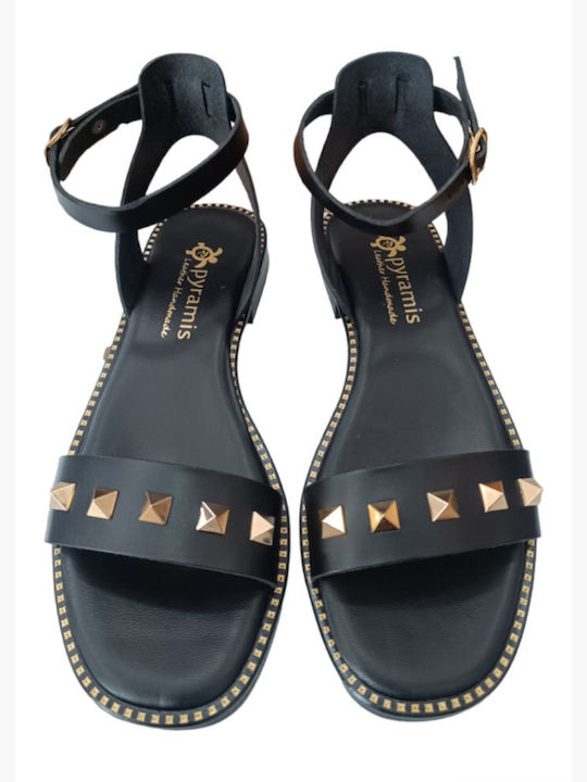 Leather Women's Anatomic Black Sandals