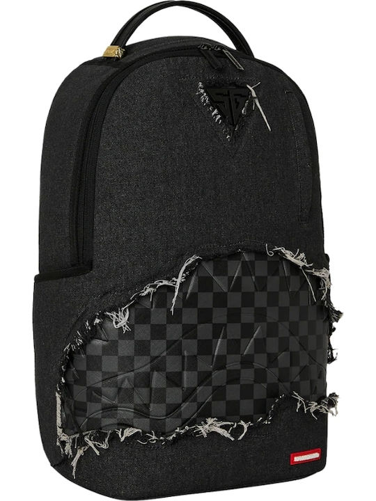 Sprayground Black Denim Tear Shark School Backpack Junior High-High School Black Denim Tear Shark 22 Litre 29 x 15 x 45.7 cm