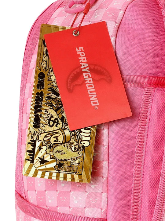 Sprayground Pink New Check Faces Ученическа раница New Check Faces 22lt 29 x 15 x 45.7εκ