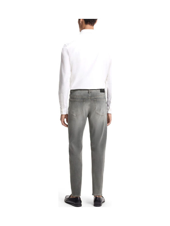 Men's Elastic Straight Jeans Pants Grey