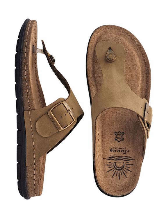 Leder Herrensandalen in Grün Farbe