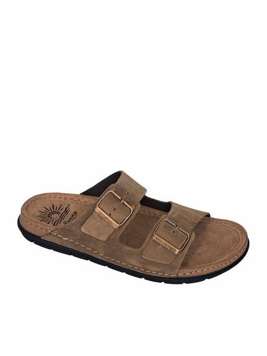 Leder Herrensandalen in Grün Farbe