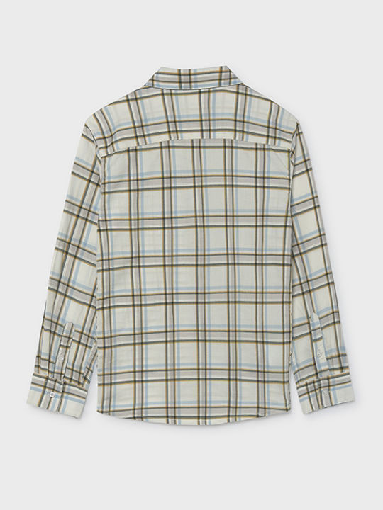 Mayoral Kids Checked Long-sleeved Shirt Olive Mayoral Kids Checked Long-sleeved Shirt Olive