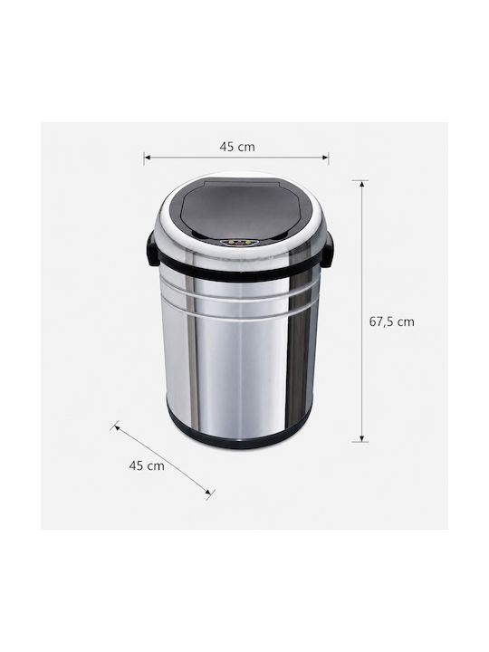 MRShome MRShome Mülleimer aus Edelstahl Silber 68lt