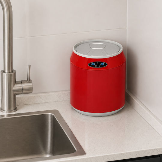 MRShome Plastic Waste Bin with Sensor Red 6lt