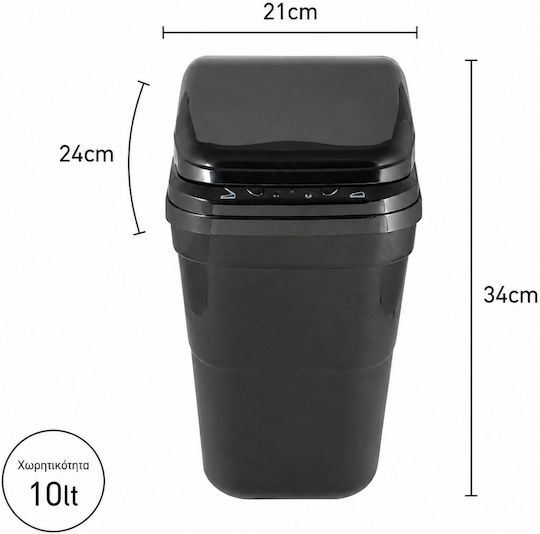 MRShome Coș De Gunoi Din Plastic Cu Senzor Negru 10lt