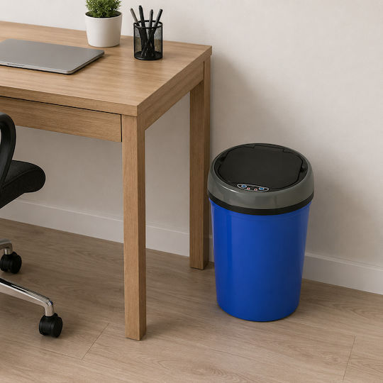 MRShome Kunststoff Mülleimer mit Sensor Blau 9lt