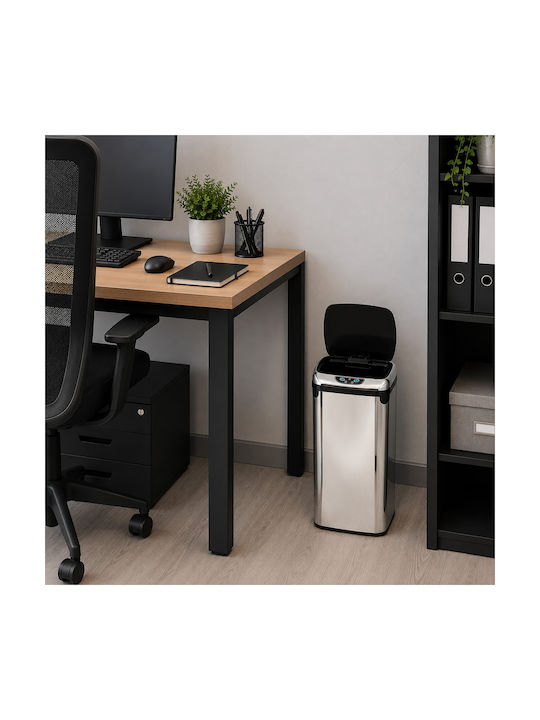 MRShome Coș De Gunoi Din Oțel Inoxidabil Argintiu 30lt