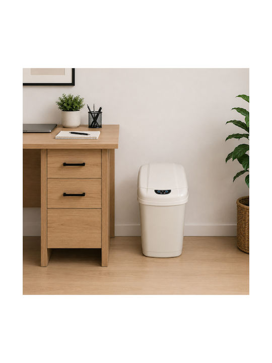 MRShome Plastic Waste Bin with Photocell White 18lt
