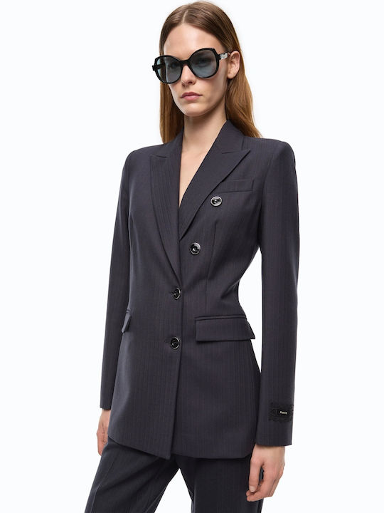 Pinko Women's Double Breasted Blazer Dark Blue
