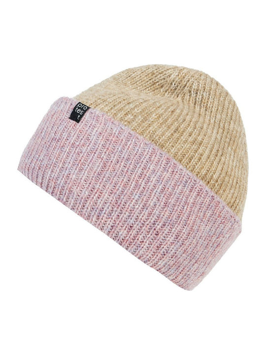 Beanie Women's Knitted Beanie in Beige Color
