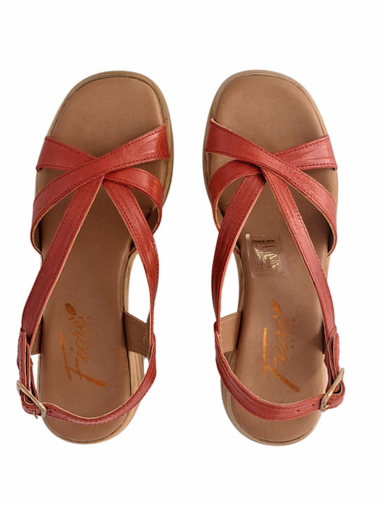 Damen Sandalen Aus Leder Anatomisch Rote F92KOK