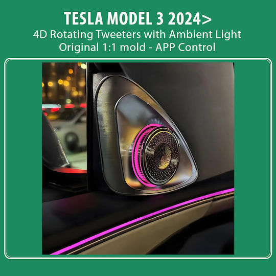 Digital Iq Ambient Ts 3921 Tesla Model 3 Mod 2024> Ambient Light 4d Rotating Tweeters