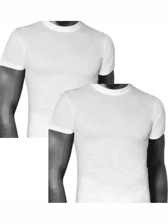 Herrenunterhemden Kurzärmelig Weiß 2Pack