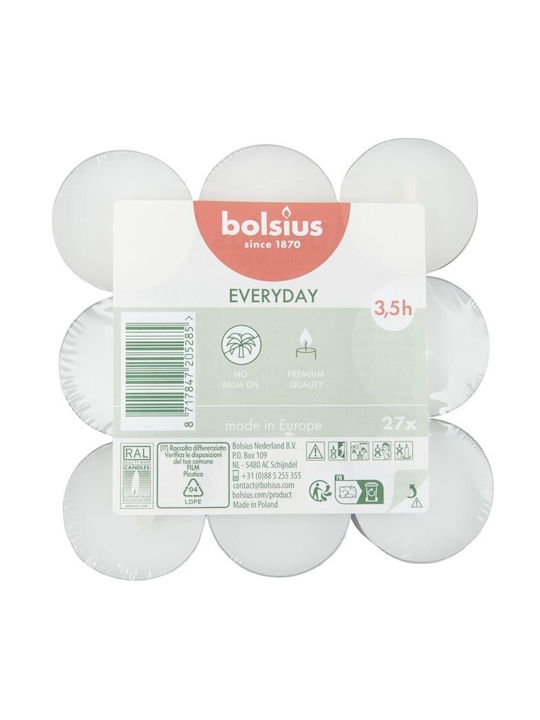 Bolsius Candles Tejas 27 Pieces White